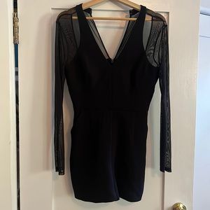 BCBG black jumpsuit with sheer arms